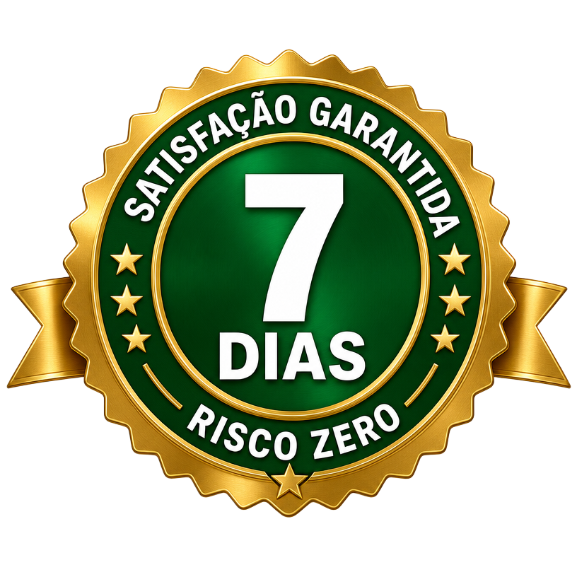 Selo de garantia de 7 dias — satisfação garantida